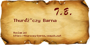 Thuróczy Barna névjegykártya